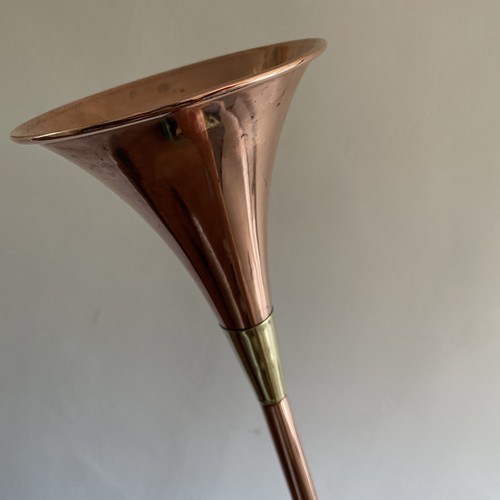 Vintage copper carriage horn - carriage,