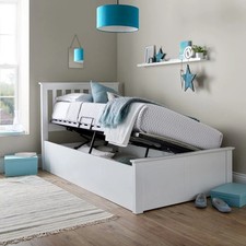 Francis 3ft Single Wooden Ottoman Storage Bed Frame – White, Oak, Grey