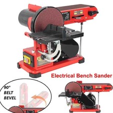 Belt Disc Sander Bench Electrical Grinder 375W Wood Metal Work Adjustable Disk