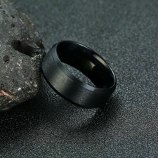 8MM Titanium Steel Rings Men Women Silver Gold Matte Engagement Simple Band