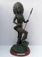 Juliana Collection Native American Indian Holding Spear Resin Statute. 39cm High