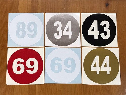 Scooter number stickers - number,