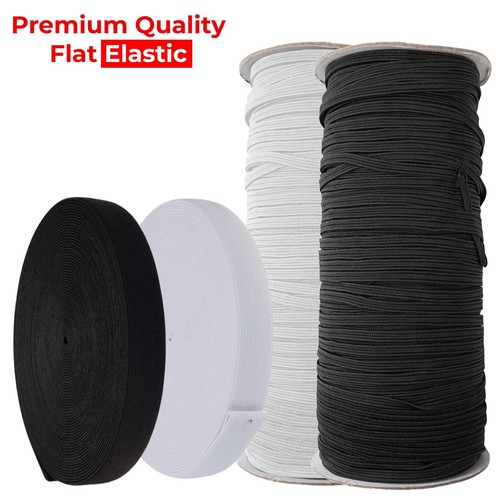 Flat elastic black - flat, 6mm