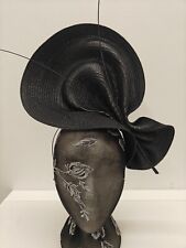 black large straw fascinator