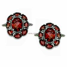 Natural Garnet Gemstone with 925 Sterling Silver Cufflink #2200