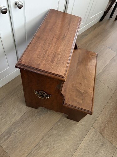 Wood bed steps library - bed,