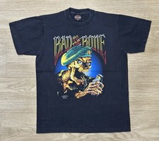 HARLEY DAVIDSON vintage 1987 BAD TO THE BONE t shirt JUST BRASS army