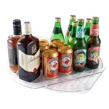 Clear Lazy Susan Rotating Turntable Spicy Rack Fridge Organiser 16"