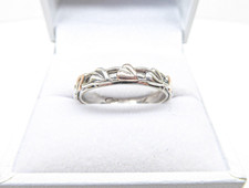 Clogau Gold Sterling Silver & 9ct Rose Gold Cariad Tree of Life Ring size P 1/2