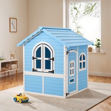 Blue Wooden Playhouse for Kids