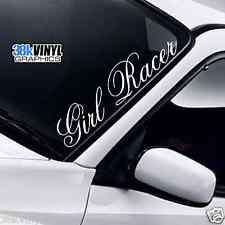 GIRL RACER Car Windscreen Sticker Lady Driven Daily Girly Vinyl Decal
