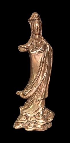 Vintage brass kwan yin - vintage,