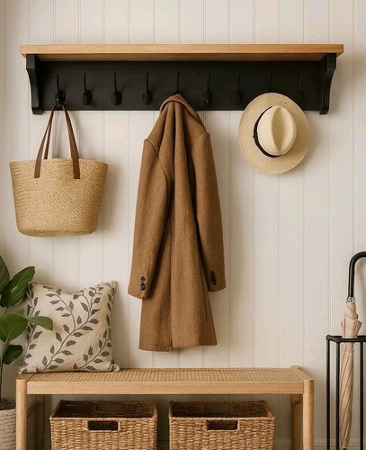 Coat rack shelf handmade wall - coat,