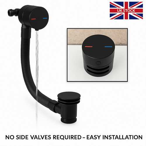 Black overflow bath filler - , and