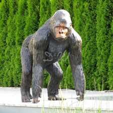 GORILLA Bruce Black Brown 130cm Life Size Decorative Garden Animal Figurine MONKEY ZOO  
