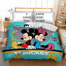 Mickey Mouse Quilt Duvet Cover Bedding Set Single Double King Size Pillowcase UK