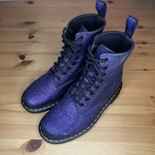 Dr Martens Pascal Sparkle Purple Glitter Womens Boots Size 4 UK