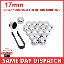 20x17mm SILVER WHEEL NUT COVERS FOR PEUGEOT 107 206 207 308 407 3008 5008