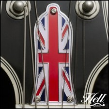 UNION JACK (COLOR!) 3-Hole Brass Truss Rod Cover. Most Epiphone, Les Paul, SG +