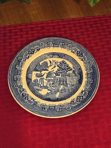 Antique blue willow salad - willow,