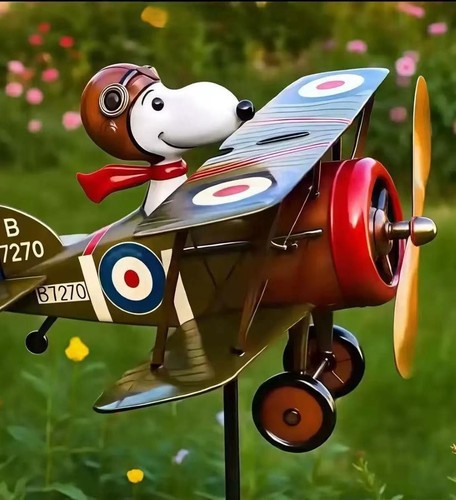 Snoopy pilot flying biplane - flying,