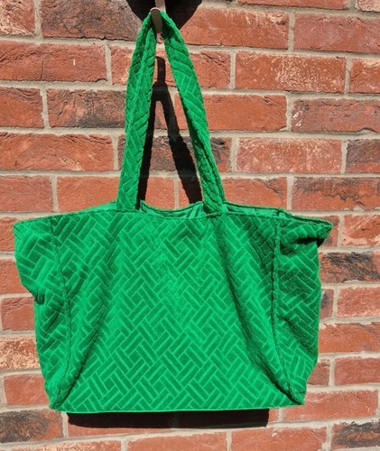 Bright green towelling - bright,