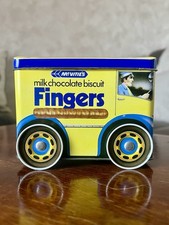Vintage McVities Milk Chocolate Biscuit Fingers 1980s Tin With Moving Wheels