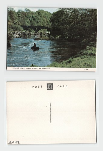 Postcard coracle men at - postcard,