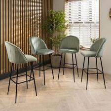 4 Hope Velvet Bar Stools Mint Green