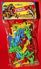 BEAUTIFUL COLOURFUL LARGE SET COLOURFUL AIRFIX CLONE INDIANS AND COWBOYS HONG KONG 1970s