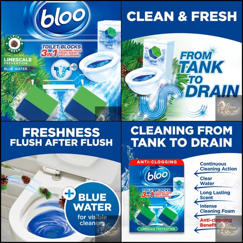 Bloo new 3in1 toilet blocks - new,