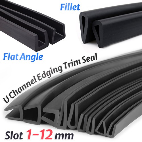 Black rubber channel - black, edging