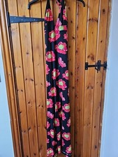 Manuel Canovas Dress Long Halterneck Floral Stretchy Size 8