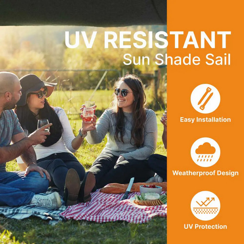Shade sail with poles - with, –