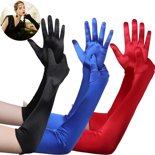 Womens satin evening - evening, gloves