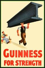 Guinness Beer - Guinness for Strength! NEW Sign 12 x 18" USA STEEL