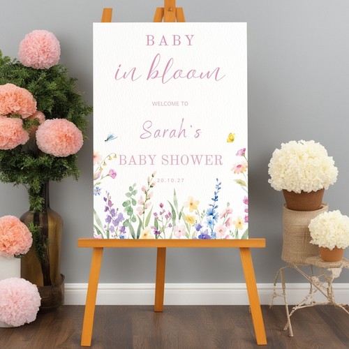 Baby bloom shower sign - bloom,