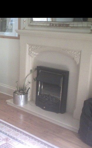 Resin cream fire surround - fire, surround/