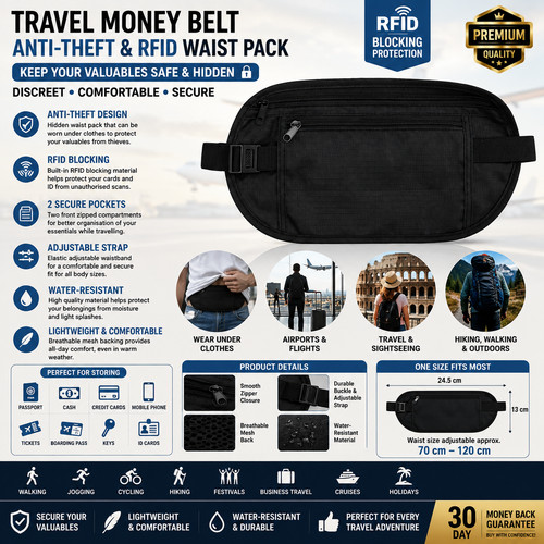 Travel money belt anti - anti, theft