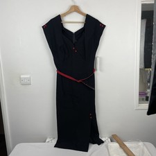 Stop Staring Dress Womens UK XL Black 50s 60s Classic Pencil Skirt Silhouette