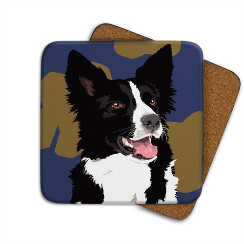 Border collie coaster leslie - collie,