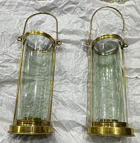 Pair gold clear glass - pair,