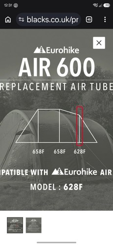 Eurohike rydal 600 air - eurohike, beams