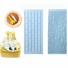 2pcs BRICK & WOOD GRAIN  BARK Embosser Impression Mat Fondant Cake Cutter Mould 