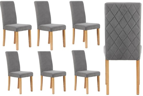 Grey velvet dining chairs - 6,