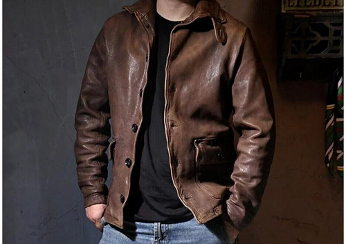 Men leather jacket biker - jacket,