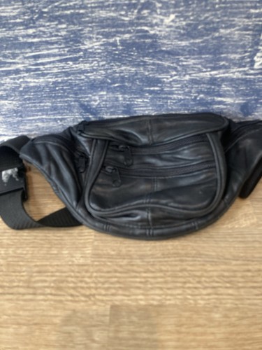 Vintage leather bum bag fanny - leather,