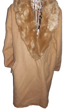 Monsoon camel woolrich fur collar  1 button coat   44 chest