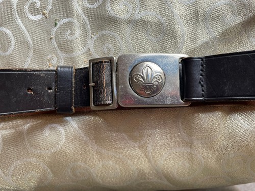 Vintage leather scout belt - leather,
