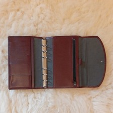 PLUSFILE Personal Organiser vintage Real Leather Burgundy. New ( like filofax)